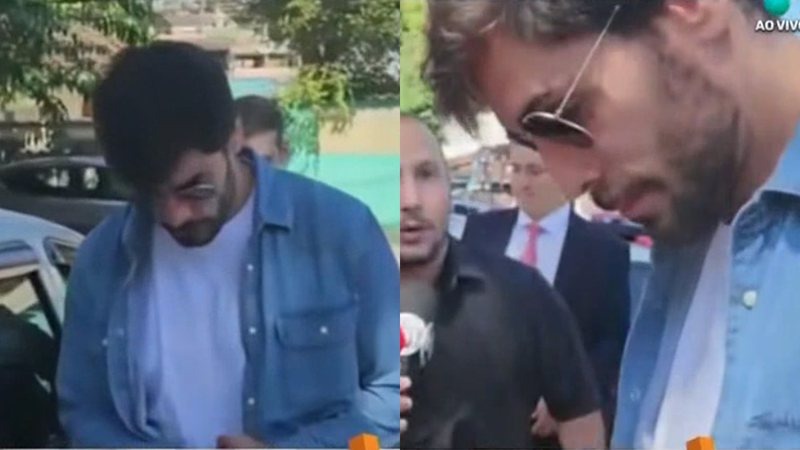 Cara de Sapato chega à delegacia após assédio e é criticado por atitude com a imprensa