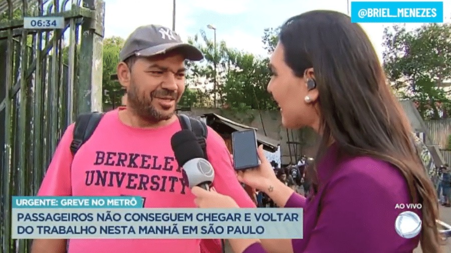 Ao vivo, repórter da Record TV ajuda entrevistado e recebe cantada: “Com todo o respeito”