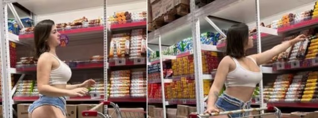 Musa do OnlyFans revela ter sido expulsa de supermercado por usar roupa muito curta