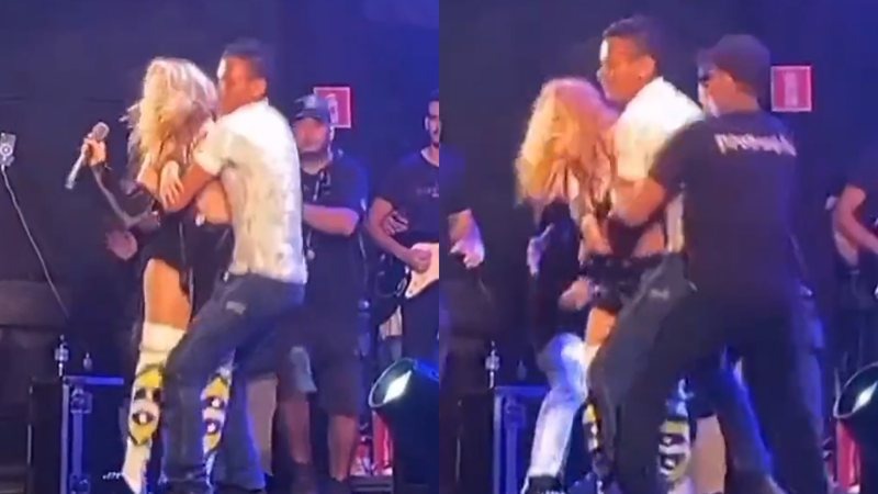 Joelma é agarrada à força por fã e é salva por seguranças