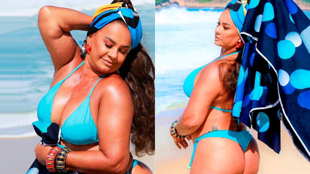 Aos 65 anos, Solange Couto surge de fio-dental e bombum chama atenção: “Né brinquedo não”