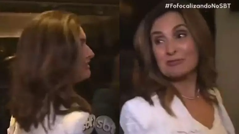 Fátima Bernardes foge de repórter do SBT e nega entrevista