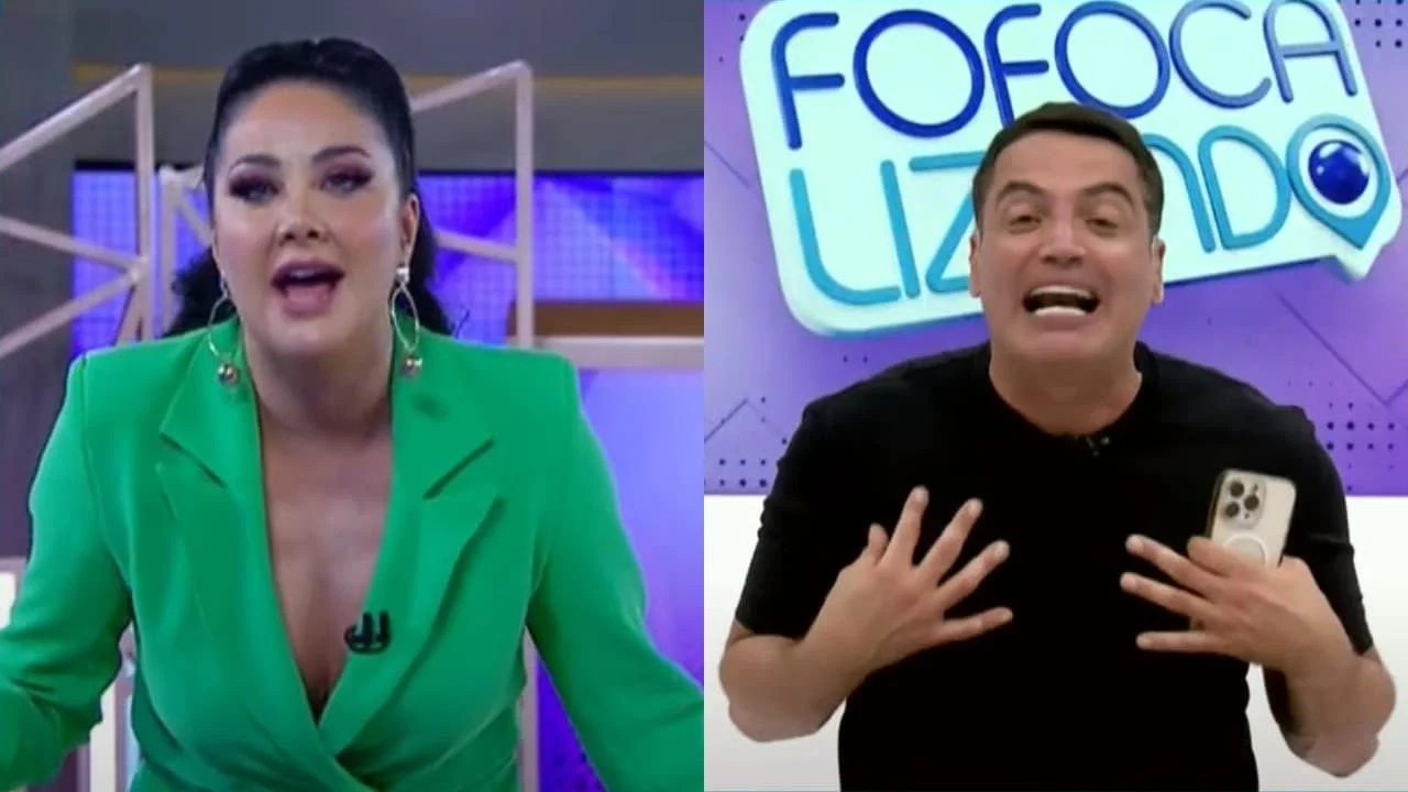 Leo Dias e Helen Ganzarolli se estranham, ao vivo, no SBT