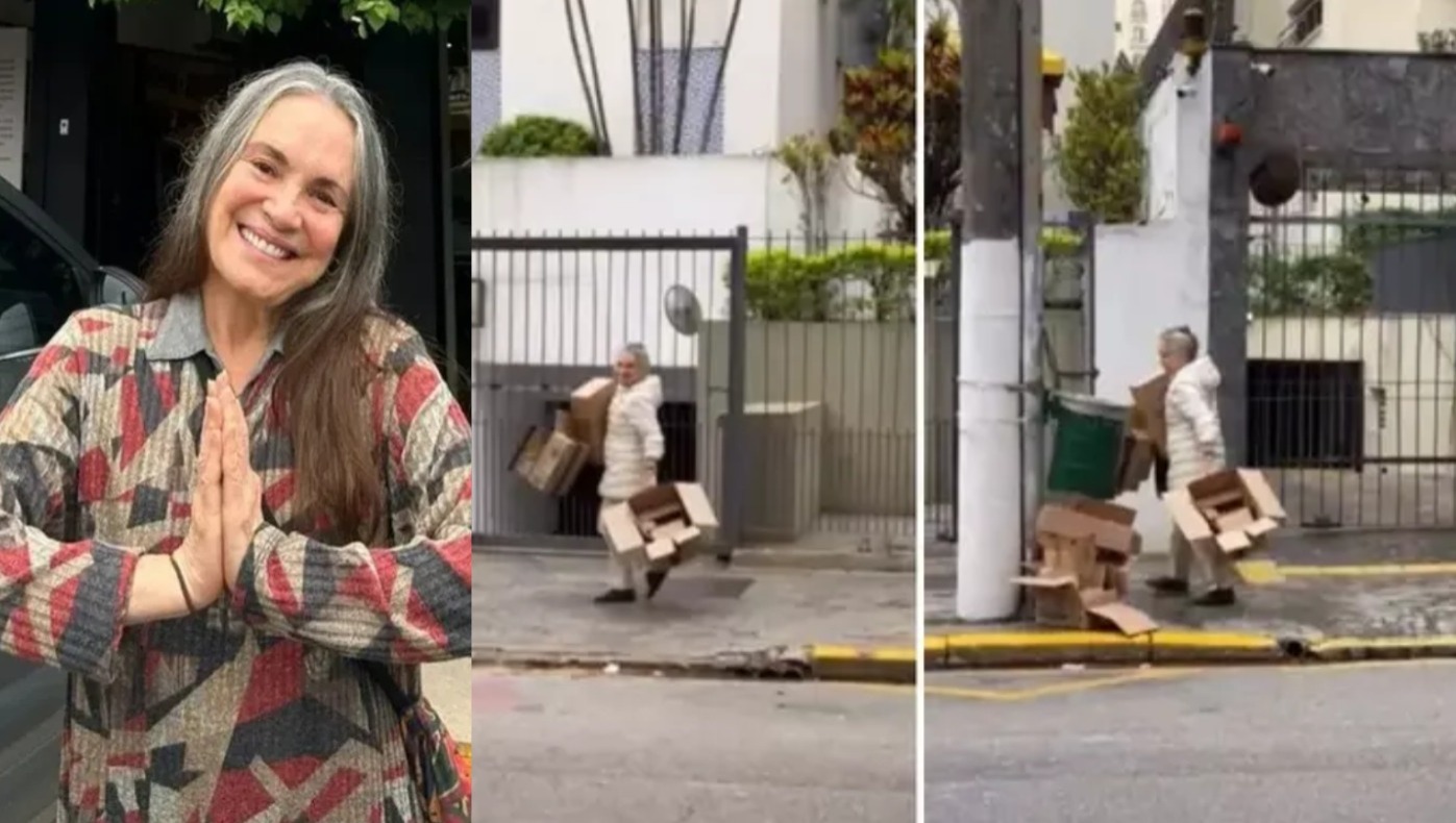 Regina Duarte é vista catando papelão nas ruas de São Paulo