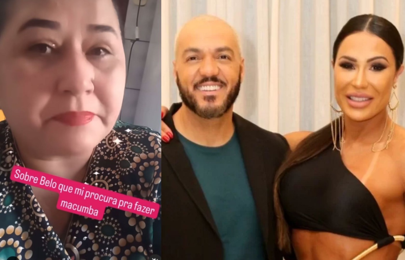 Ex de Luciano Camargo diz que Belo a procurou para fazer “macumba” para Gracyanne Barbosa