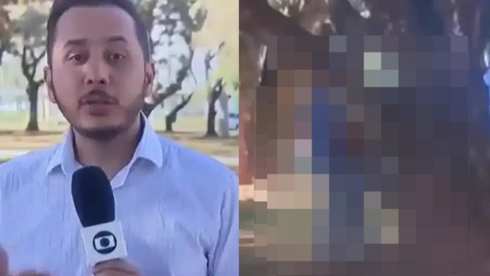 TV Globo mostra homem em momento íntimo, durante reportagem ao vivo