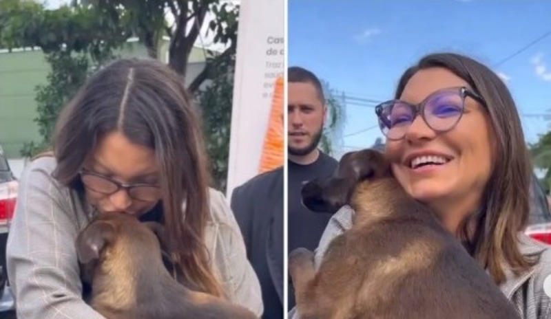 Esposa de Lula adota cãozinho resgatado de enchente no Rio Grande do Sul