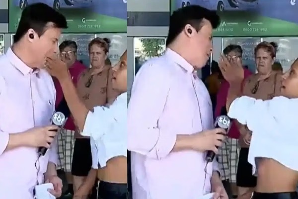 Repórter do SBT leva tapa na cara durante entrevista ao vivo
