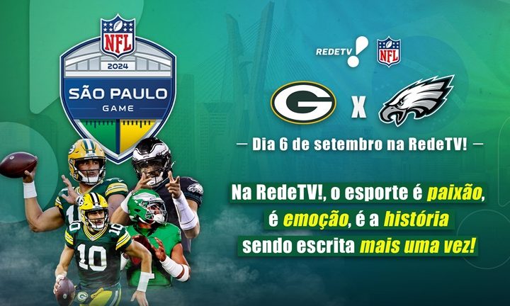 RedeTV! celebra sucesso da parceria com a NFL e anuncia transmissão de jogo histórico na Arena Corinthians
