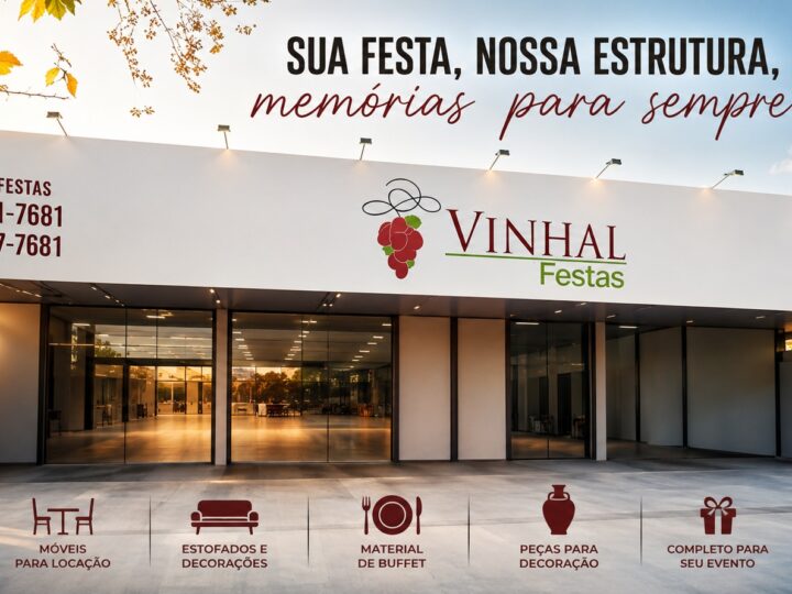 Vinhal Festas amplia opções de locação para eventos em Goiânia com amplo acervo de decoração e buffet