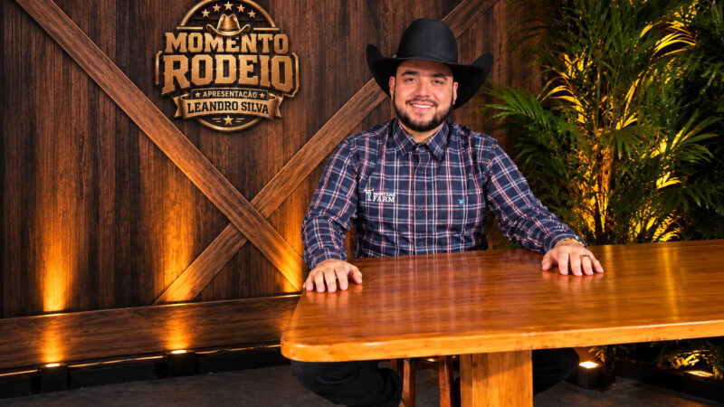 Das arenas para a televisão: Leandro Silva conquista espaço como apresentador do programa “Momento Rodeio”